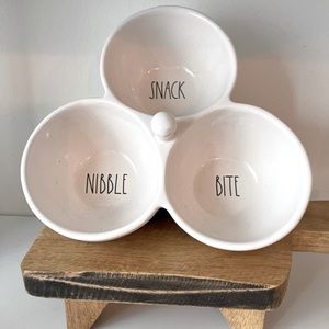 Rae Dunn SNACK NIBBLE BITE 3 Bowl Dish
